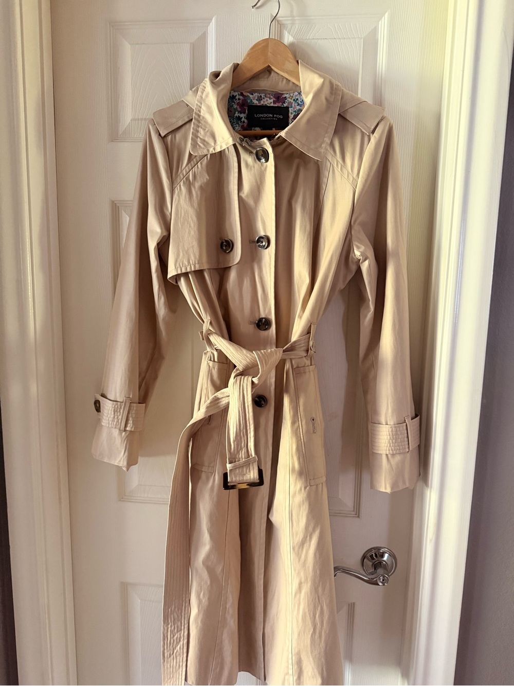 London Fog Classic Beige Belted Trench Coat